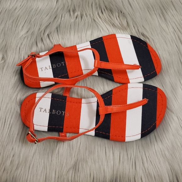 Talbots Clare 4 Hibiscus Stripe Sandal Sz 6 - Picture 5 of 10